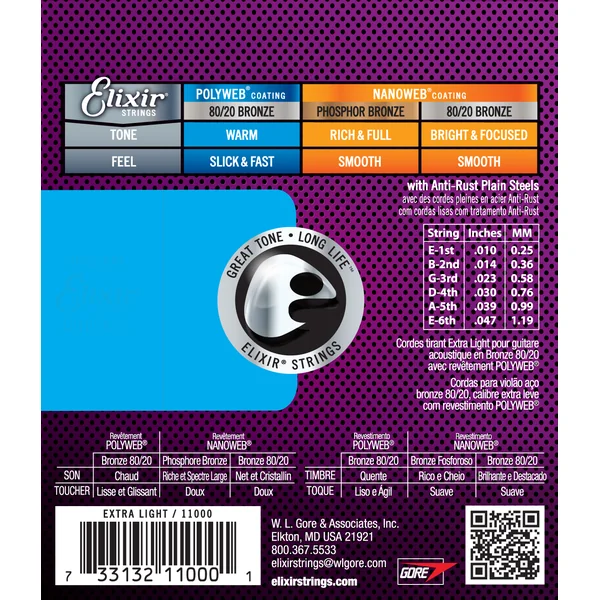 11000 Polyweb Acoustic Extra Light 10-47 - set of strings