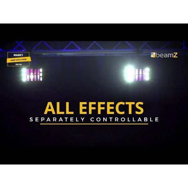 2nde Vie - BeamZ Magic1 - Derby Projecteur Stroboscope, 9x LEDs RGBAWP 3W, Mode DMX