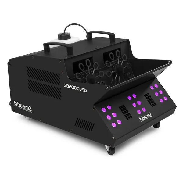 2nde Vie - BeamZ SB2000LED - Machine à fumée et à bulles, 2000W, 18x LED RGB, réservoir 1,35, mode DMX