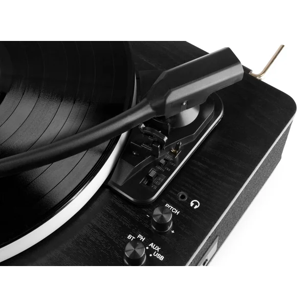 2nde Vie - Fenton RP162LED - Platine Vinyle Bluetooth In & Out - Plateau LEDs, Haut-Parleurs Intégrés - Noire