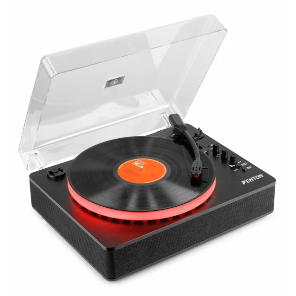 2nde Vie - Fenton RP162LED - Platine Vinyle Bluetooth In & Out - Plateau LEDs, Haut-Parleurs Intégrés - Noire
