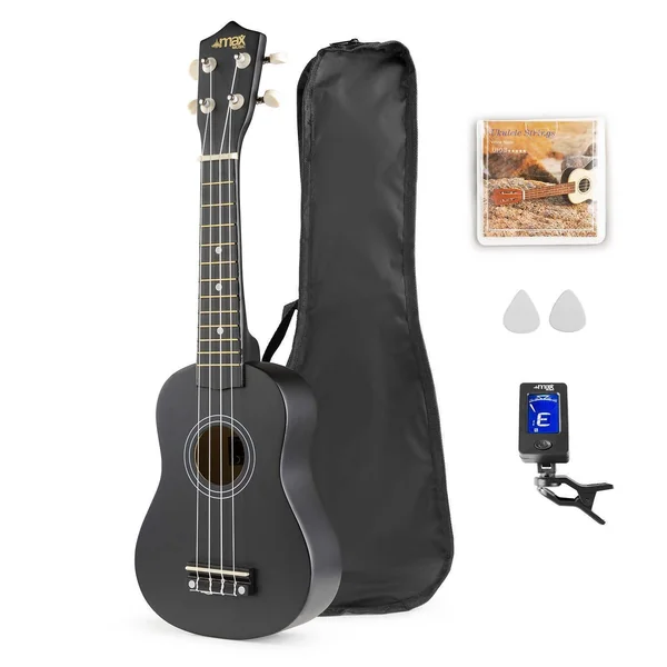 2nde Vie - Max UKEY - Ukulélé Pack Débutant avec Accessoires - Noir