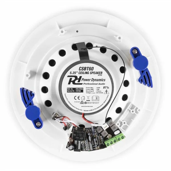 2nde Vie - Power Dynamics CSBT60 - 2 Haut-Parleurs de Plafond Bluetooth, 5,25", 120 Watts/8 Ohms, 60 Watts - Blanc