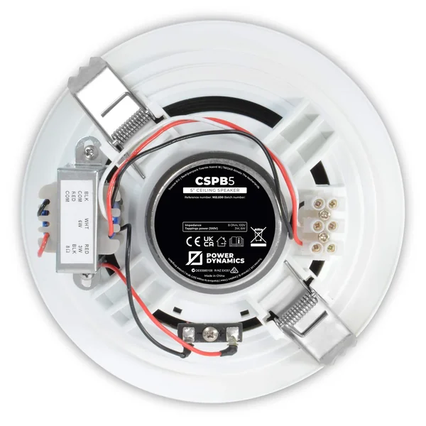 2nde Vie - Power Dynamics CSPB5 - Haut-Parleur de Plafond, 5", 100 Volts/8 Ohms, 6 Watts
