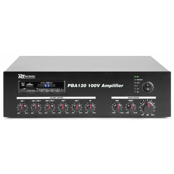 2nde Vie - Power Dynamics PBA120 - Amplificateur Bluetooth, 120 Watts, FM/USB/SD/MP3, avec télécommande