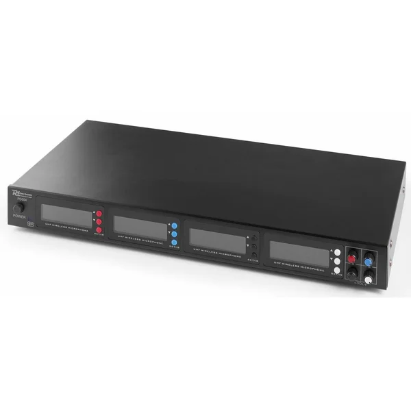 2nde Vie - Power Dynamics PD504B - Set micro sans fil UHF, 4 émetteurs de poche, livré dans une valise en aluminium