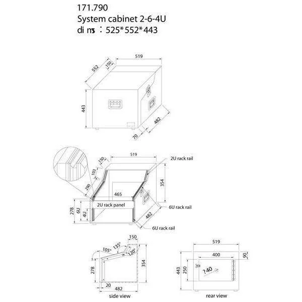 2nde Vie - Power Dynamics PD-F4U - Flightcase DJ, 19'', pour unités de contrôle 2U, 6U et 4U
