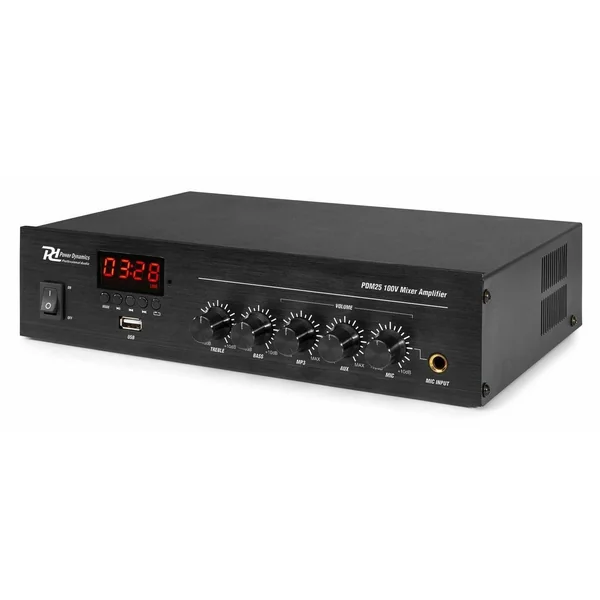 2nde Vie - Power Dynamics PDM25 - Amplificateur 100V 25W, Bluetooth, MP3, USB, AUX, avec télécommande