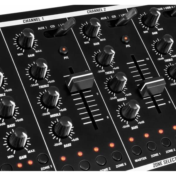 2nde Vie - Power Dynamics PDZM700 Table de Mixage USB 4 Zones 5 canaux
