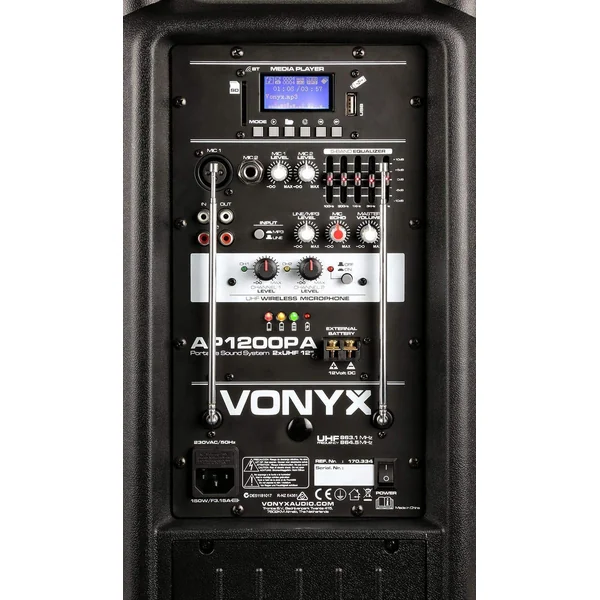2nde Vie - Vonyx AP1200PA Enceinte Sono Portable avec micros sans fil - 600W Max
