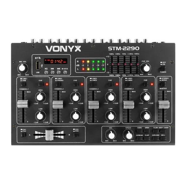 2nde Vie - Vonyx STM2290 - Table de Mixage DJ 8 Canaux, Entrée USB et Bluetooth