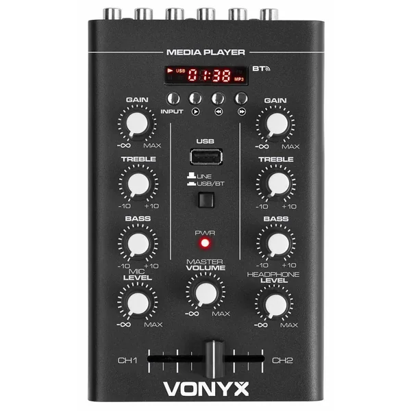 2nde Vie - Vonyx STM500BT - Table de Mixage 2 canaux, USB/MP3/BT,