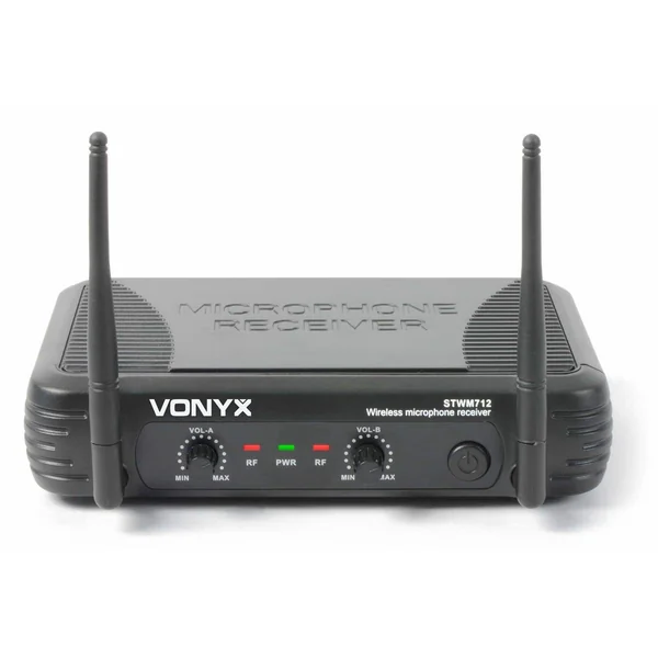 2nde Vie - Vonyx STWM712H - Système sans Fil VHF avec Serre-Tête, 2 Casques 2 Émetteurs et un Récepteur