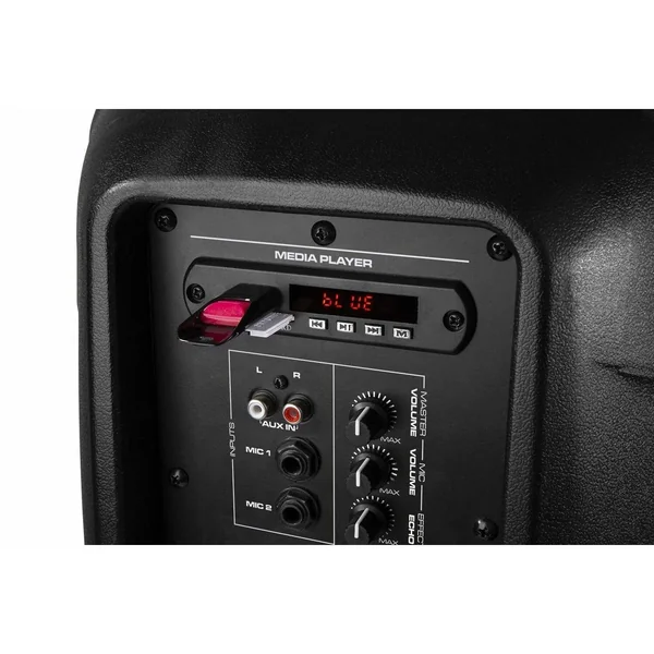 2nde Vie - Vonyx VPS082A - Set d'Enceintes LED 8" 400 Watts BT/USB/SD avec Télécommande et Micro