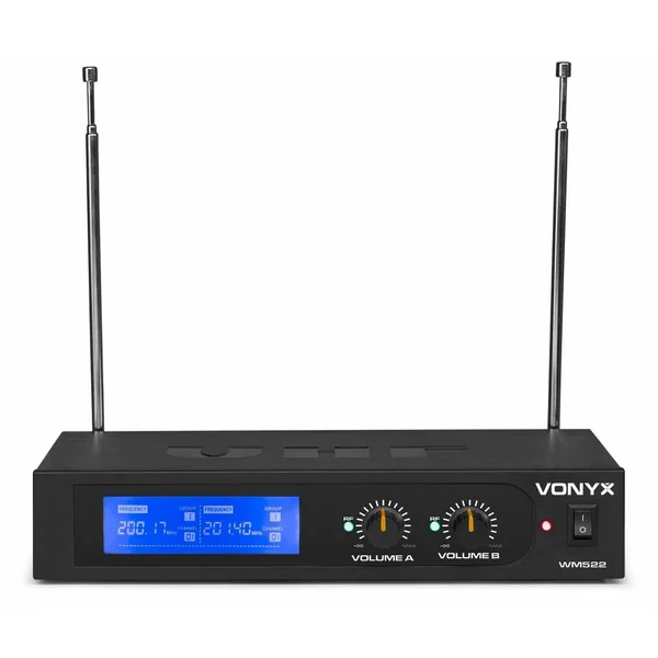 2nde Vie - Vonyx WM522 - Set de 2 microphones sans fil VHF avec valise de transport