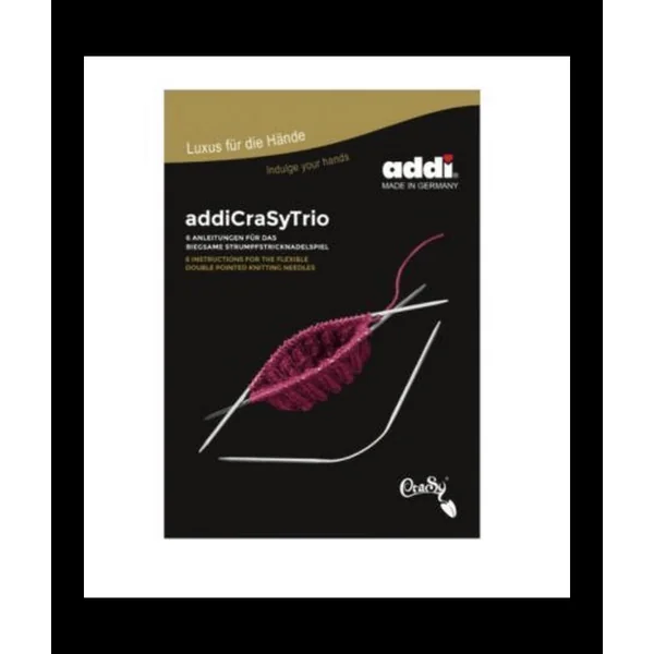 3 Aiguilles à chaussettes CraSyTrio Doubles Pointes 21cm/2mm, 2.50mm et 4,00mm (160-2) - Addi Click