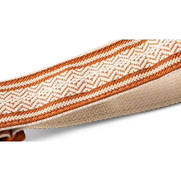 4014-20 Academy Jacquard Leather Guitar Strap 4003-20 - White/Brown