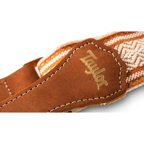 4014-20 Academy Jacquard Leather Guitar Strap 4003-20 - White/Brown