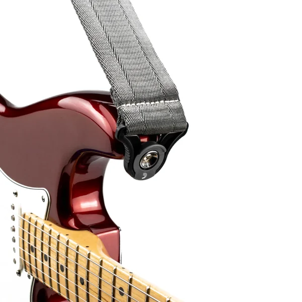 50BAL09 Auto Lock Guitar Strap, Metal Grey