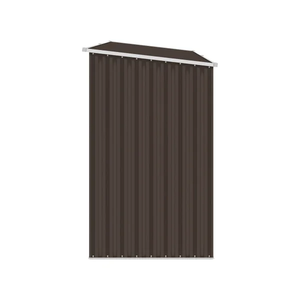 Abri bûches + abri de jardin brun Stockage métal bucher en métal rangement bois abri métal