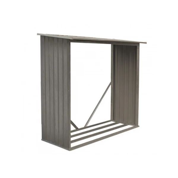 Abri bûches en métal imitation bois 1,71 m3 Stockage bois bucher en métal Rangement bois abri métal