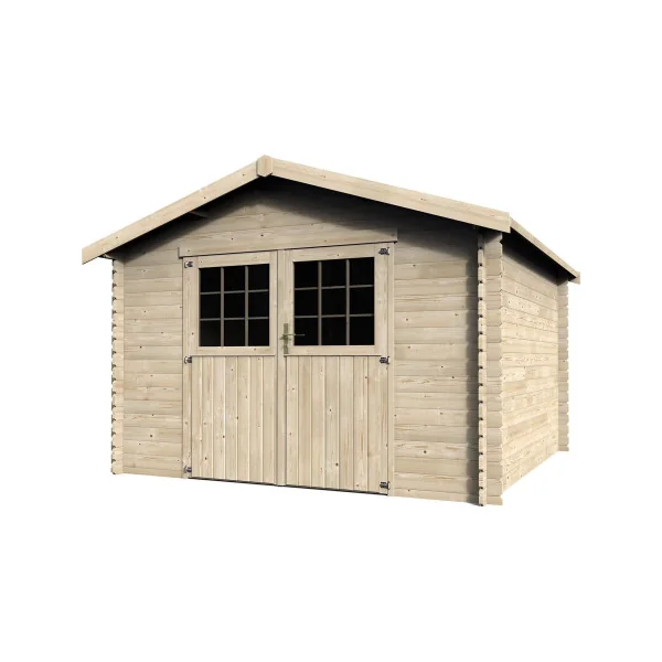 Abri de jardin 11,42m² sapin du nord 28mm Abri jardin bois rangement bois outillage de jardin Chalet bois