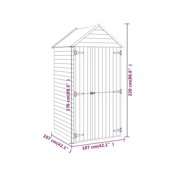 Abri de jardin 1,14m² Pin Massif Abri à outils Abri jardin bois Rangement Bois Chalet bois