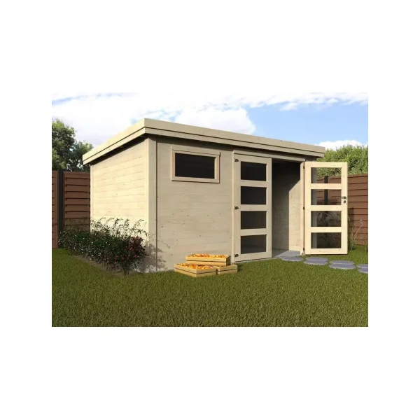 Abri de jardin 11,90m² Monopente sapin du nord 28mm Abri jardin bois rangement bois outillage de jardin Chalet bois