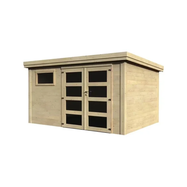 Abri de jardin 11,90m² Monopente sapin du nord 28mm Abri jardin bois rangement bois outillage de jardin Chalet bois