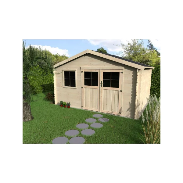 Abri de jardin 12,65m² sapin du nord 28mm Abri jardin bois rangement bois outillage de jardin Chalet bois