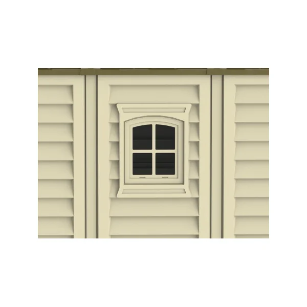 Abri de jardin 13,10m² en PVC Ivoire et Marron + Kit de Fondation Abri PVC