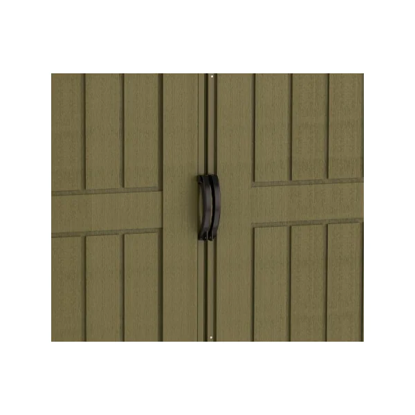 Abri de jardin 13,10m² en PVC Ivoire et Marron + Kit de Fondation Abri PVC