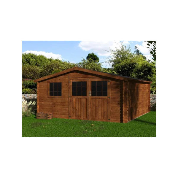 Abri de jardin 16,68m² sapin du nord 34mm Autoclave Marron Abri jardin bois rangement bois outillage de jardin Chalet bois