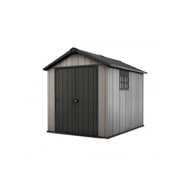 Abri de jardin 6,5m² en résine aspect bois + plancher Abri jardin résine rangement bois