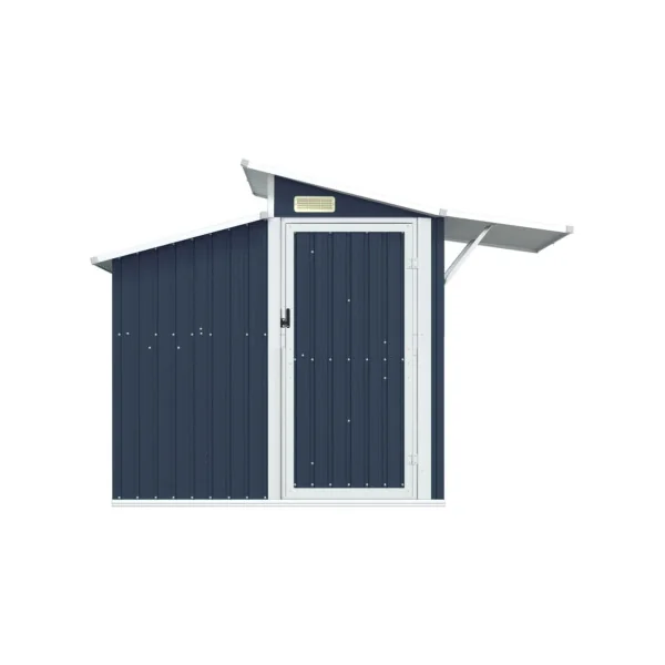 Abri de jardin Anthracite avec Auvent 3,51m² Abri jardin Métallique Rangement Bois Outillage de Jardin