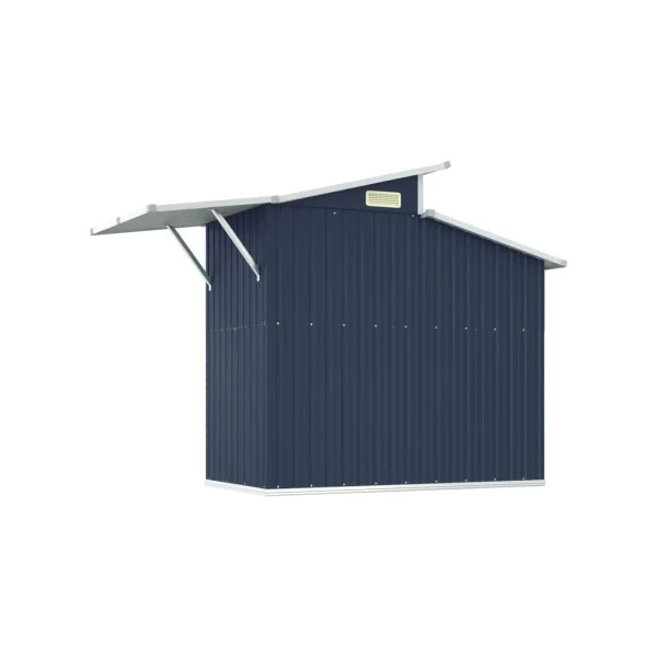 Abri de jardin Anthracite avec Auvent 3,51m² Abri jardin Métallique Rangement Bois Outillage de Jardin