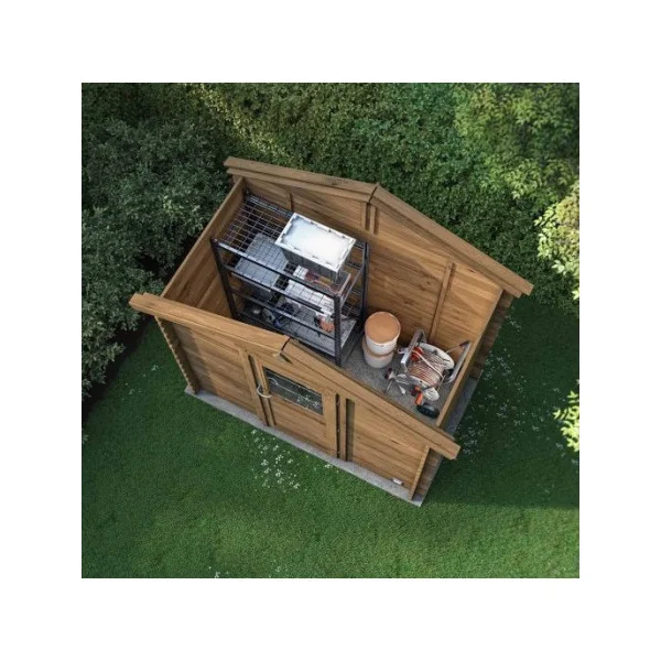 Abri de jardin bois massif d'épicéa Autoclave 6,53m² en madrier 28 mm Abri en bois Stockage extérieur