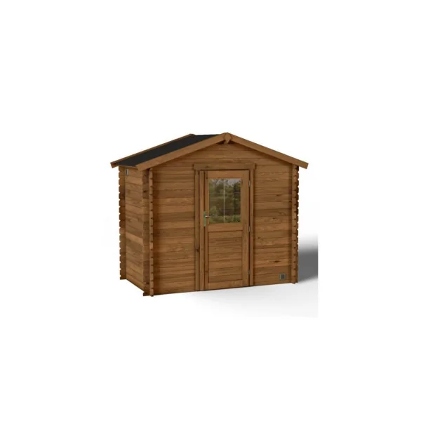 Abri de jardin bois massif d'épicéa Brun autoclave 4,15m² en madrier Abri en bois Stockage extérieur
