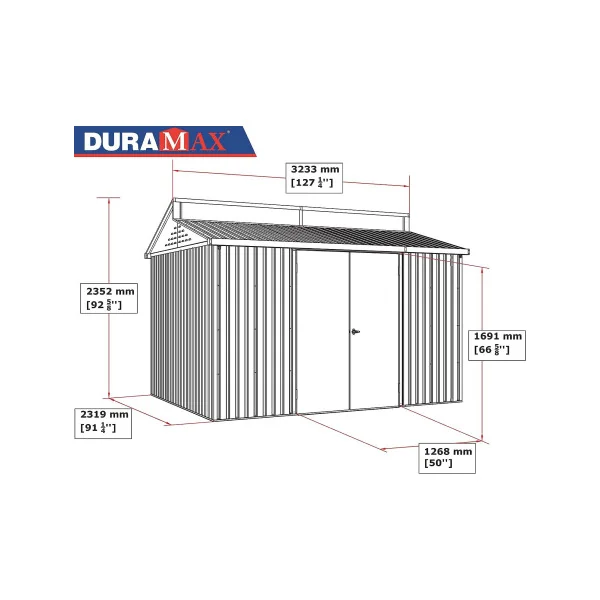 Abri de Jardin en ALUMINIUM 7,24m² + kit ancrage Abri ALU Stockage bois Outillage