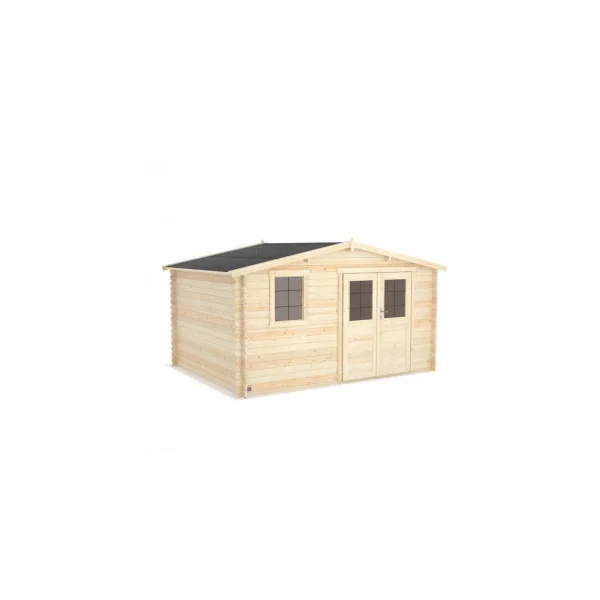 Abri de jardin en bois massif d'épicéa 11,86m² en madrier Abri en bois Stockage extérieur