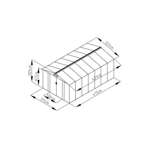 Abri de jardin en métal 13,51m² imitation bois + kit ancrage Abri jardin métallique rangement bois