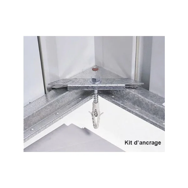 Abri de jardin en métal 9,70m² imitation bois + kit ancrage Abri jardin métallique rangement bois