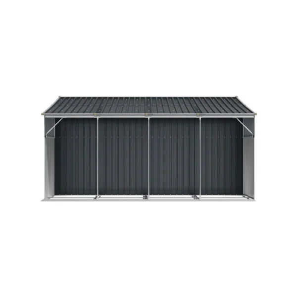 Abri de jardin en Métal Anthracite 10,12m² + Bûcher Abri Métallique de rangement