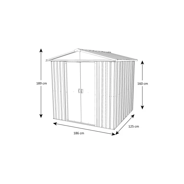 Abri de jardin en métal anthracite 2,77m² + kit ancrage Abri jardin métallique rangement bois outillage de jardin