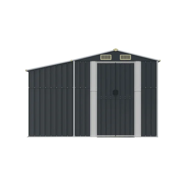 Abri de jardin en Métal Anthracite 7,72m² + Bûcher Abri Métallique de rangement