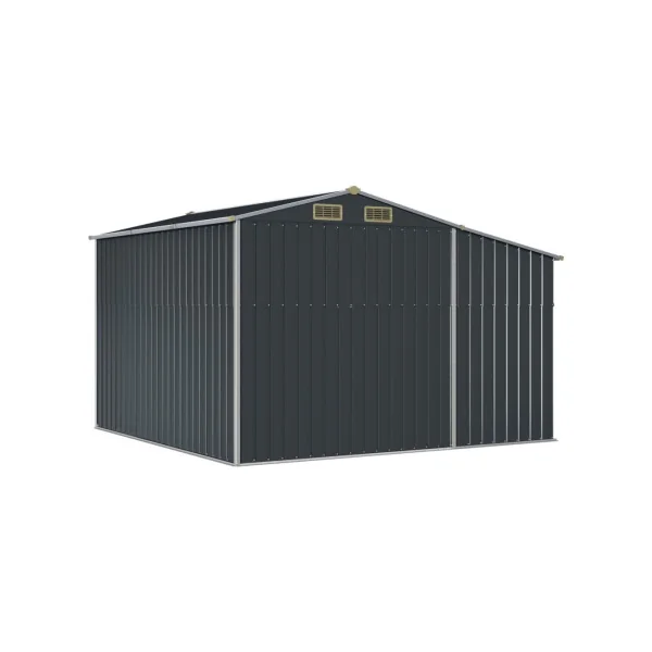 Abri de jardin en Métal Anthracite 7,72m² + Bûcher Abri Métallique de rangement