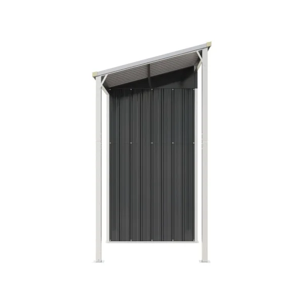 Abri de jardin en Métal Anthracite + Auvent Abri métallique de rangement