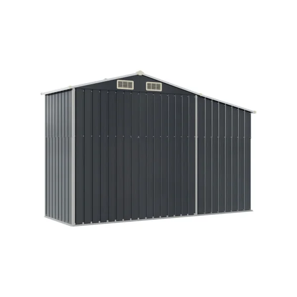 Abri de jardin en Métal Anthracite + Bûcher Abri Métallique de rangement