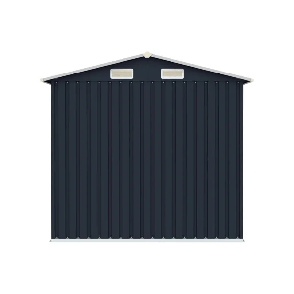 Abri de Jardin en Métal Galvanisé 2,64 m² Anthracite Abri Métallique Stockage Bois Outillage
