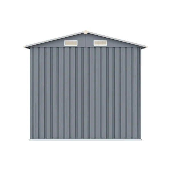 Abri de Jardin en Métal Galvanisé 2,64 m² Gris Abri Métallique Stockage Bois Outillage